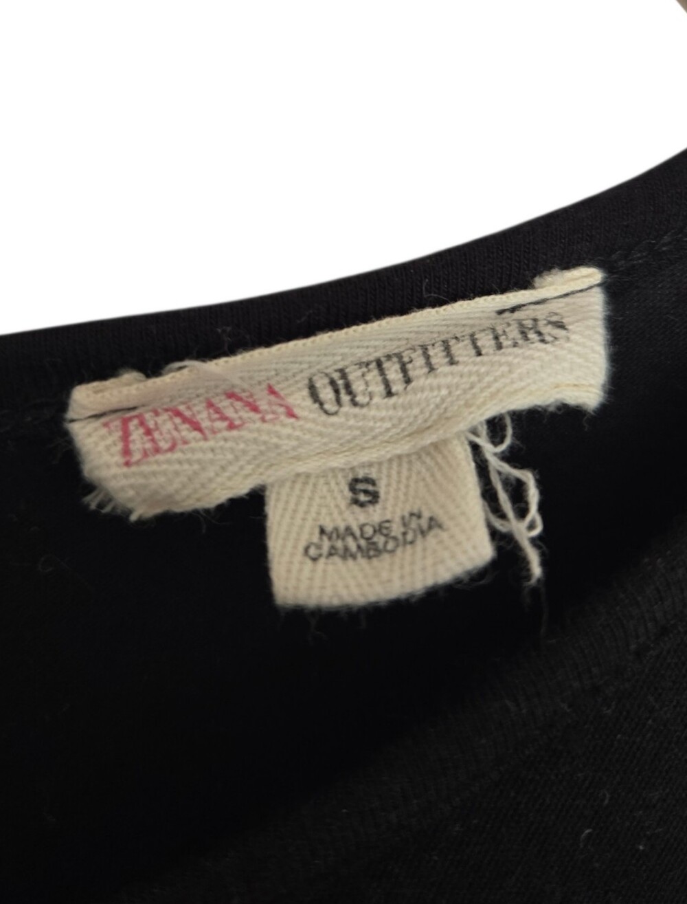 🖤 Zanana Outfitters Black Keyhole 3/4 Sleeve Knit Top | Size Small - Picture 3 of 6